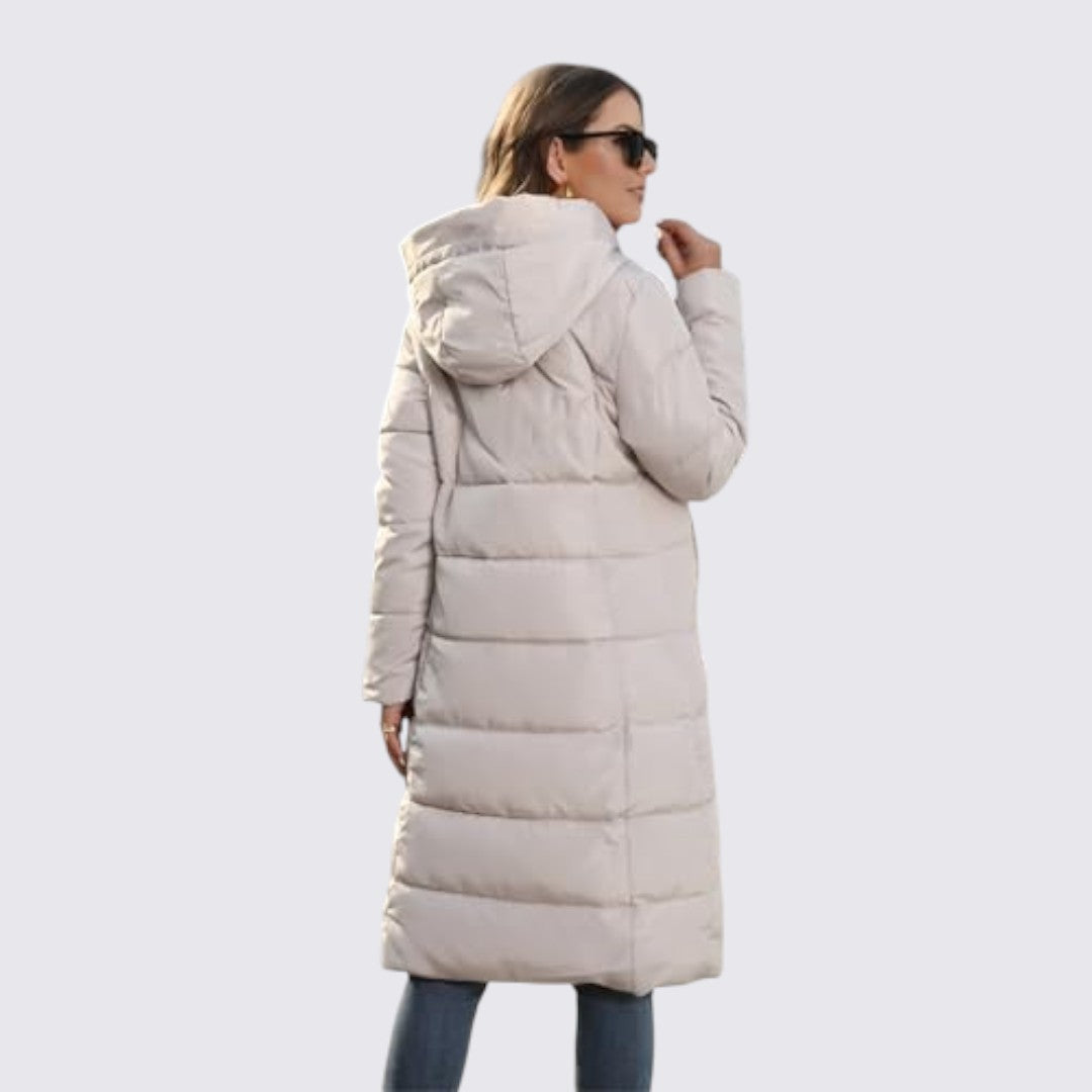 Hooded Puffer Long Coat for Women - Image 3