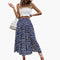 Women's A-line Midi Skirt with Side Split | High Waisted Printed Summer Skirt for Casual Wear and Office Outfits