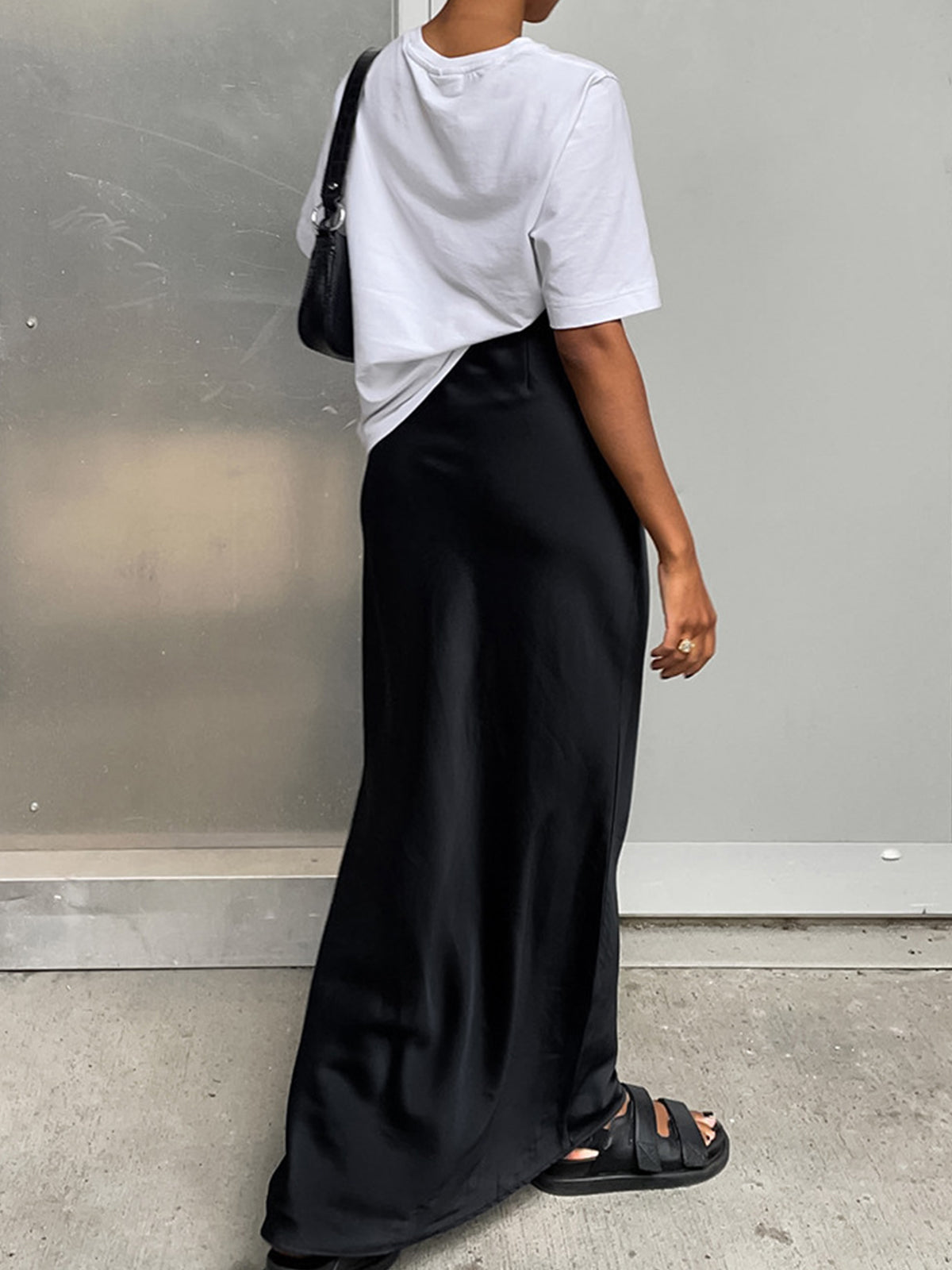 Dames Elegante Satijnen Lange Rok
