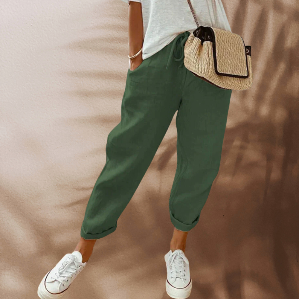 Pantaloni da donna in lino | Pantaloni estivi casual e leggeri | Pantaloni traspiranti da indossare tutti i giorni, per un look comodo nella stagione calda
