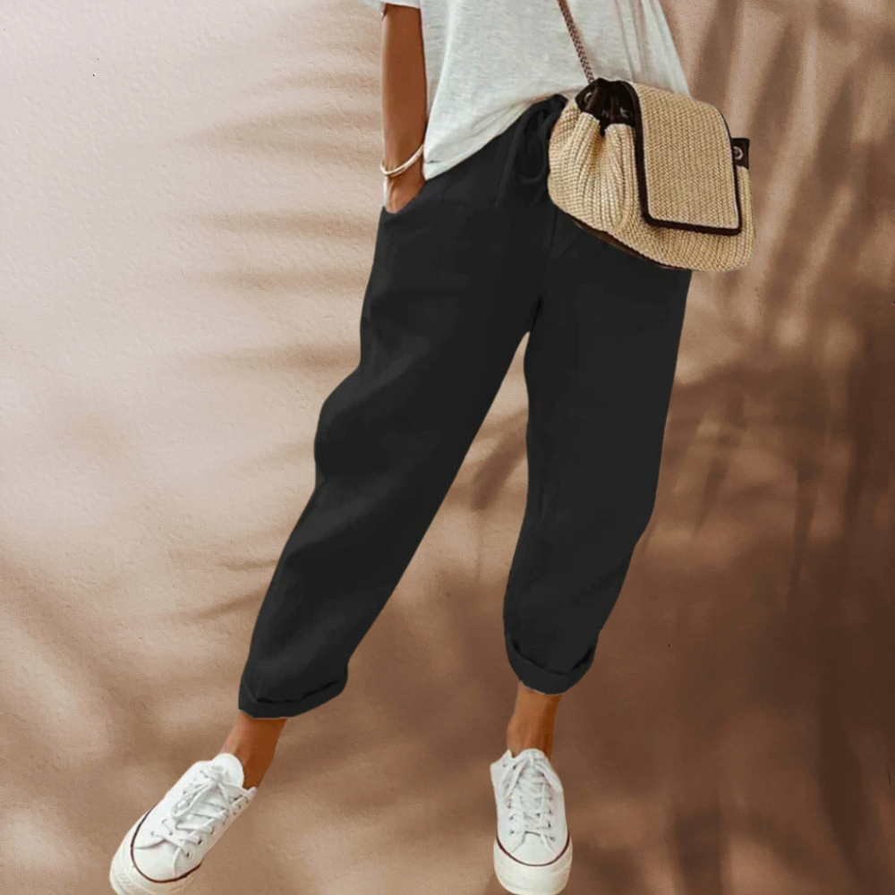 Pantaloni da donna in lino | Pantaloni estivi casual e leggeri | Pantaloni traspiranti da indossare tutti i giorni, per un look comodo nella stagione calda