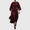 Women's Batwing Sleeve Maxi Dress | Formal Long Dress with Belt and Round Neck | Flowy Evening Gown for Special Occasions