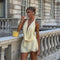 Vestido mini de mujer con escote pronunciado, espalda descubierta y falda en capas: vestido de cóctel ligero y entallado para salir por la noche