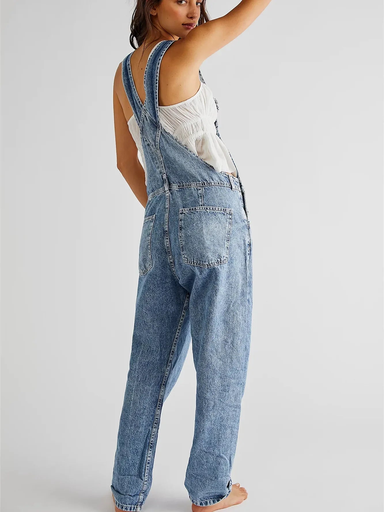 Evie | Relaxed Stretch Denim Overalls 3