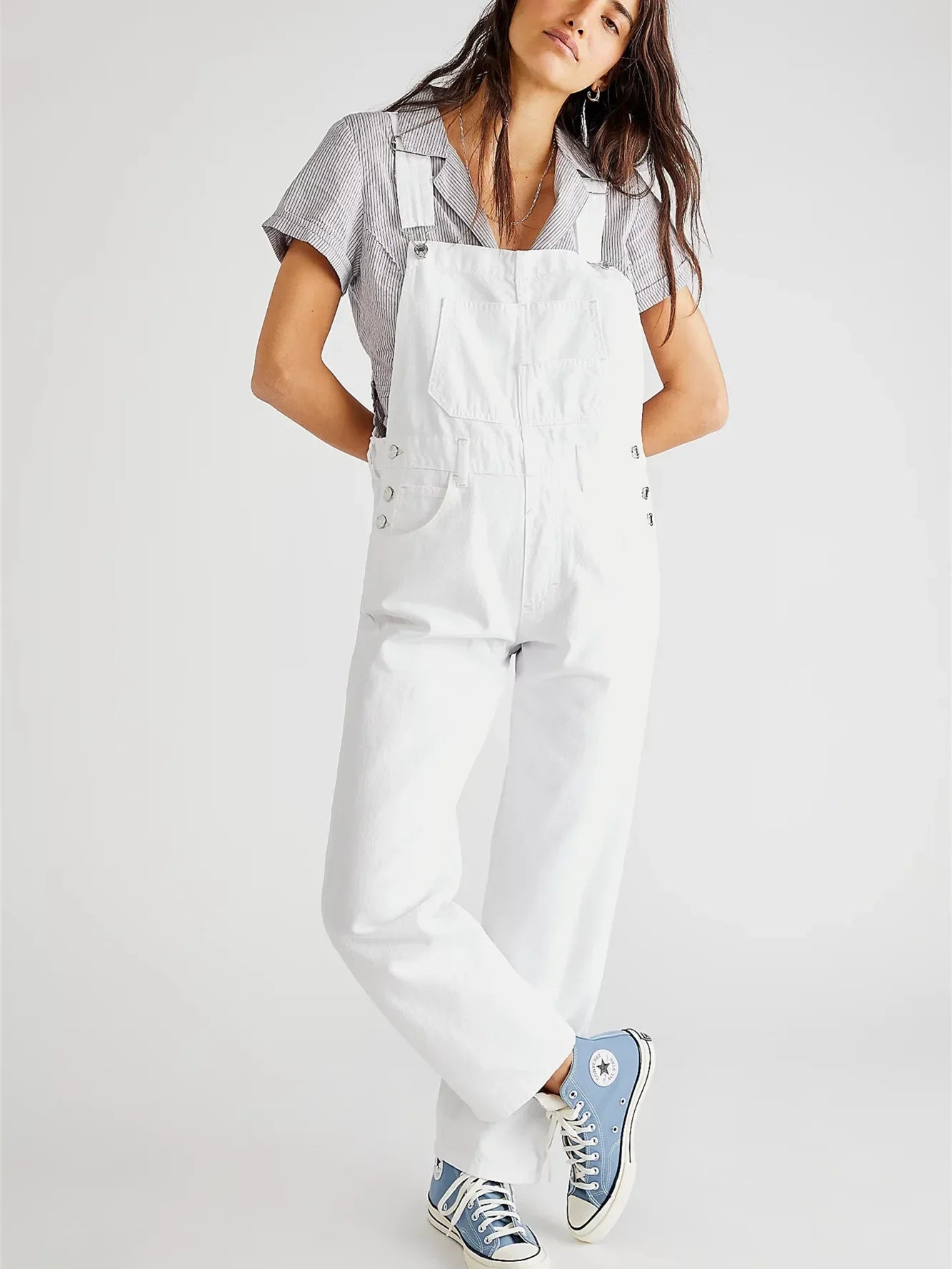 Evie | Relaxed Stretch Denim Overalls 5