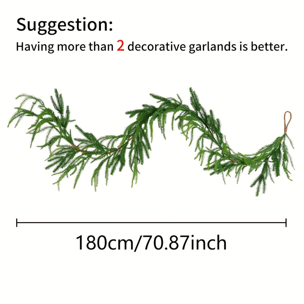 Guirnaldas de pinos artificiales Decoración de mesa navideña verde