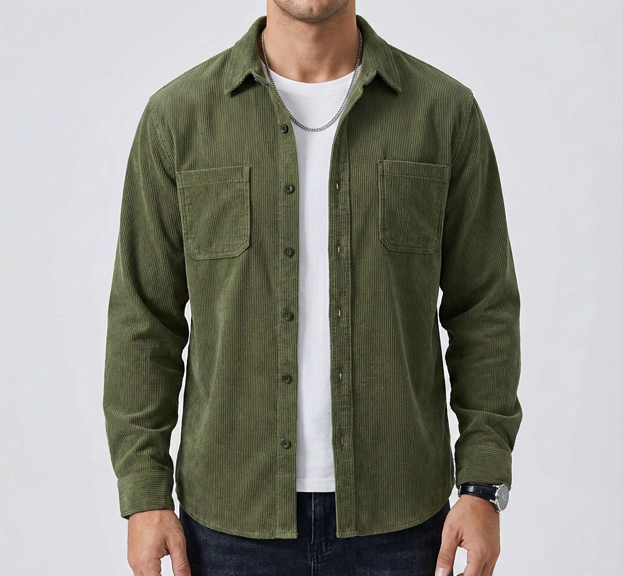 Férfi kordbársony gombos ing