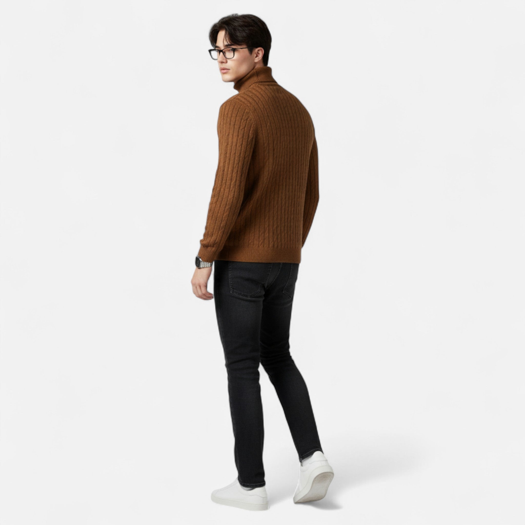 Jersey de cuello alto de lana para hombre