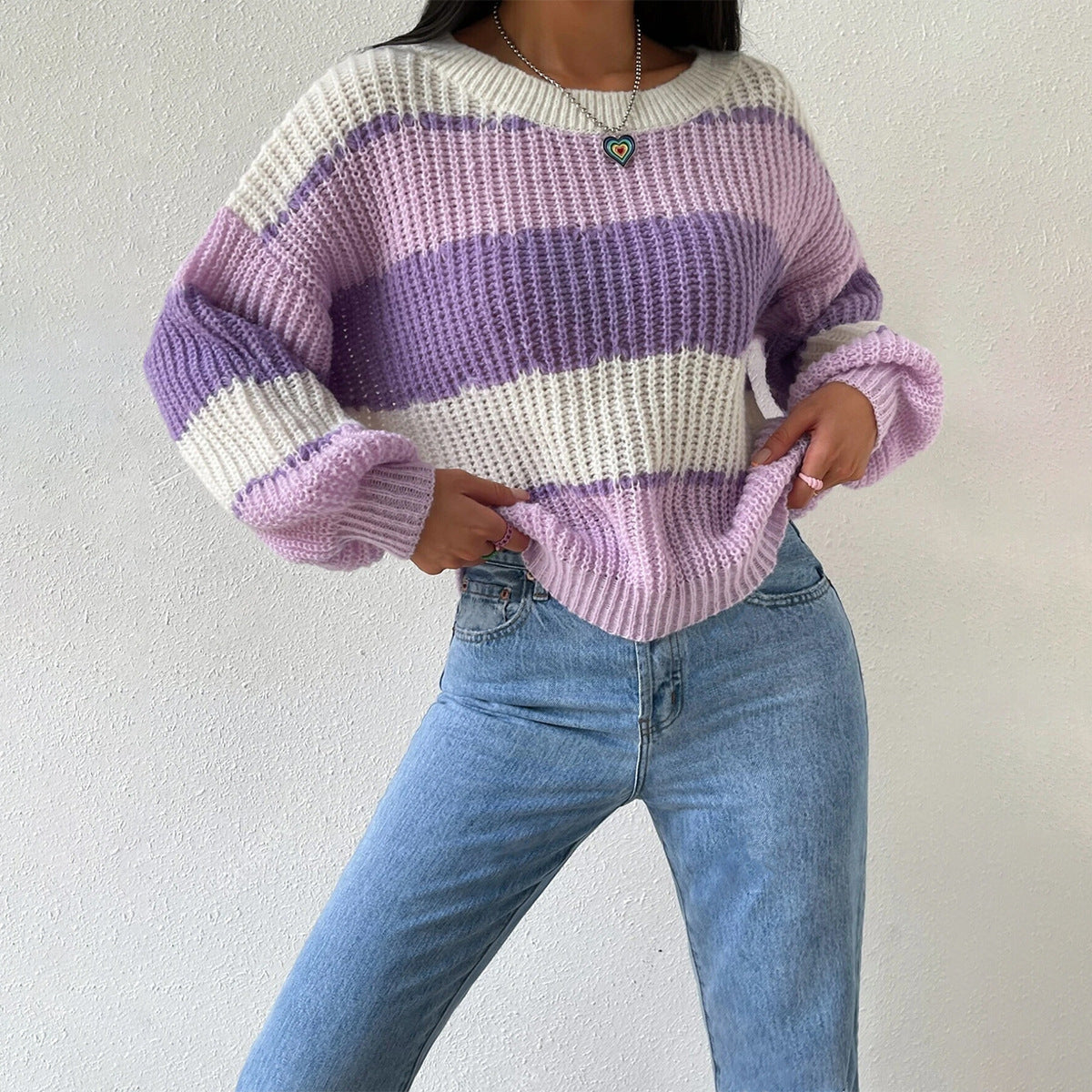 Suéter de rayas para mujer con un confort acogedor