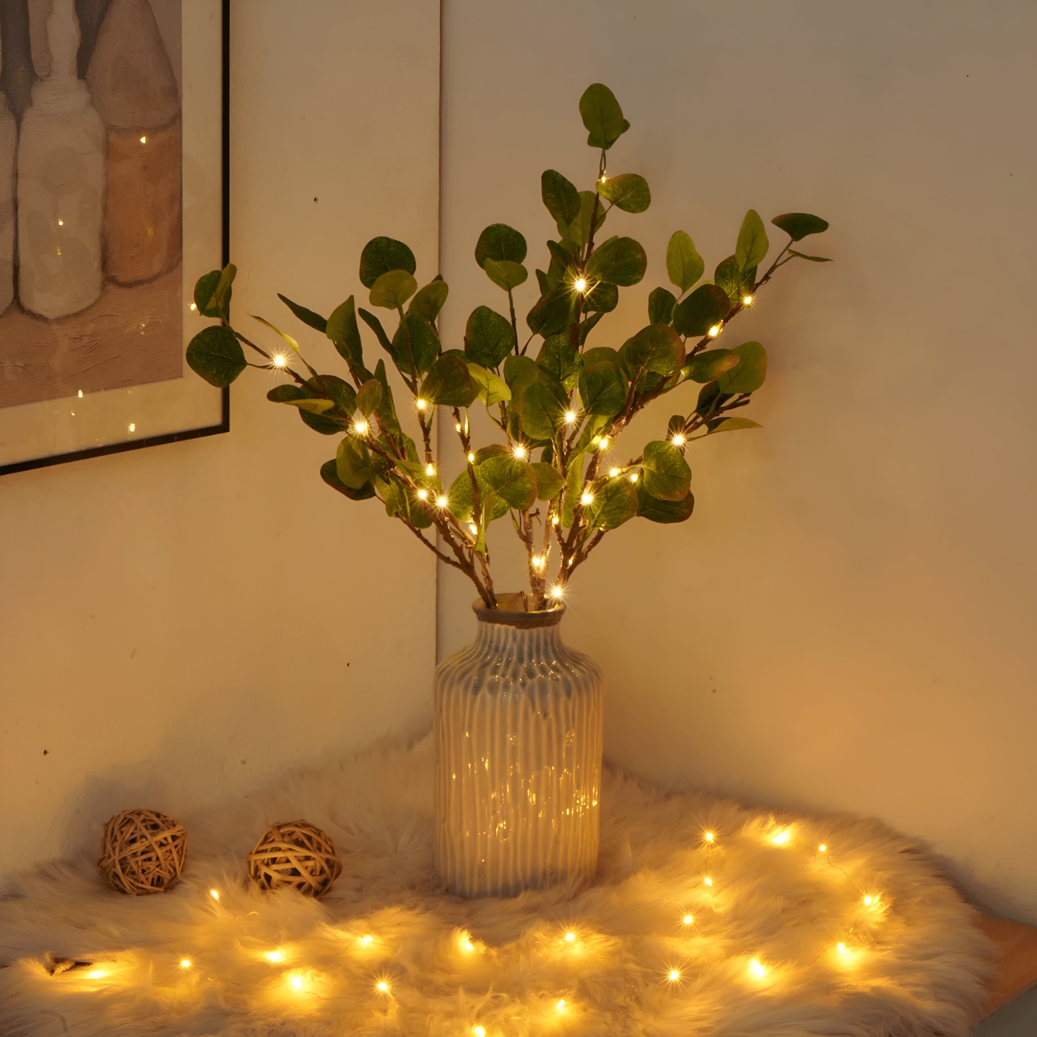 EverLeaf LED dekorativ kvistlampe - Elegant naturligt design til dekoration i hjemmet og på kontoret