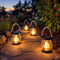 Solar Powered Flame Lantern with USB Charging, Waterproof IP65 Outdoor LED Hanging Light for Garden, Patio and Balcony