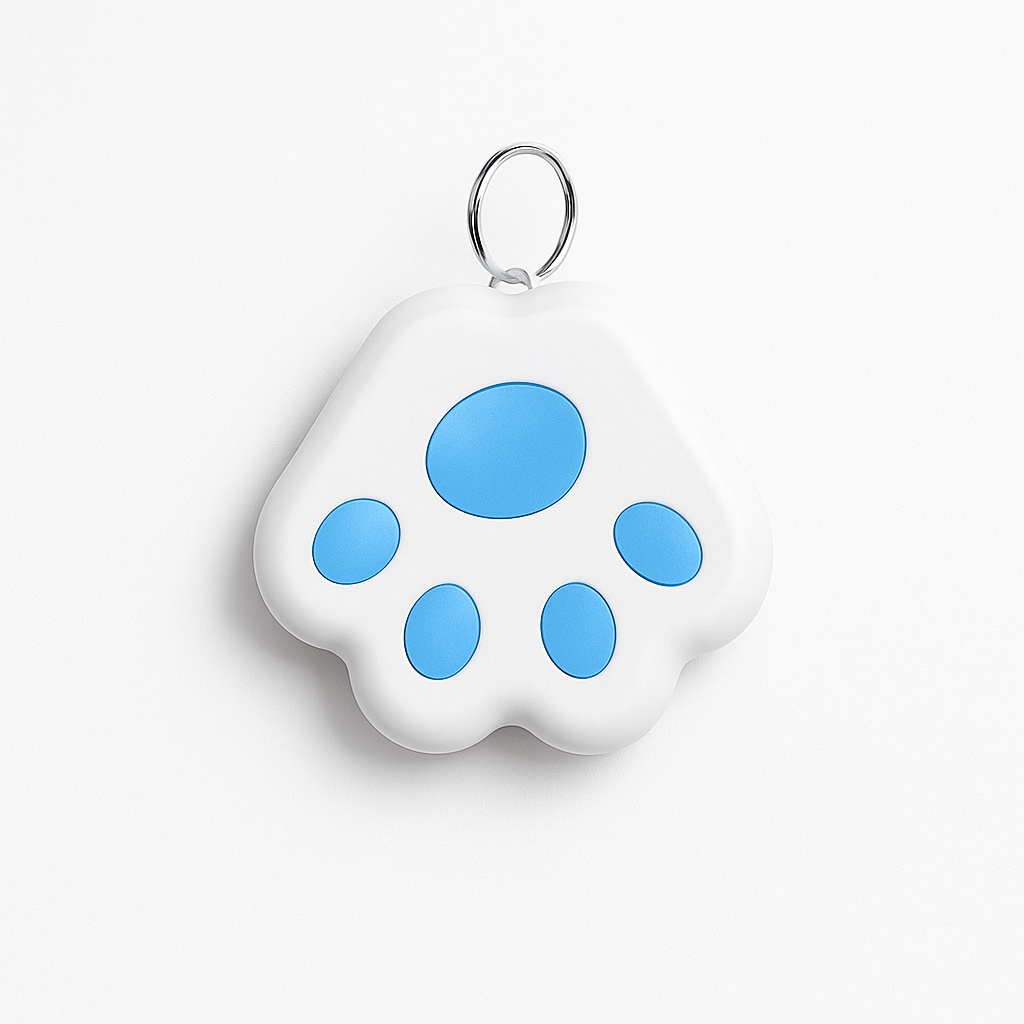 GPS tracker for pets dog paw blue