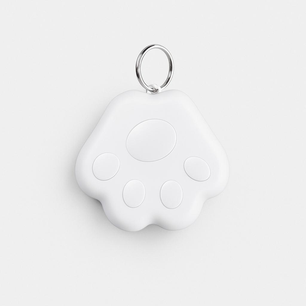 GPS tracker for pets dog paw white