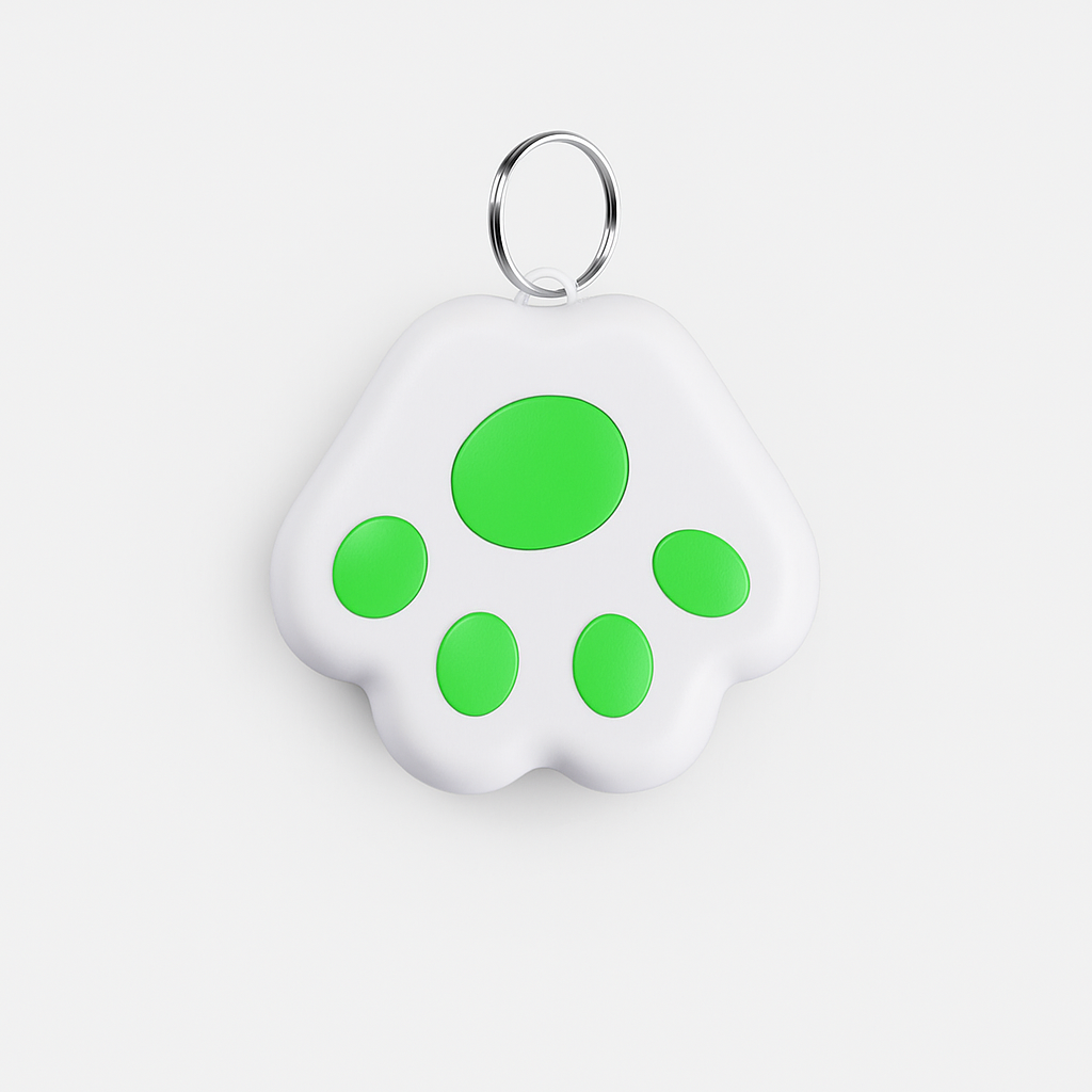 GPS tracker for pets dog paw green