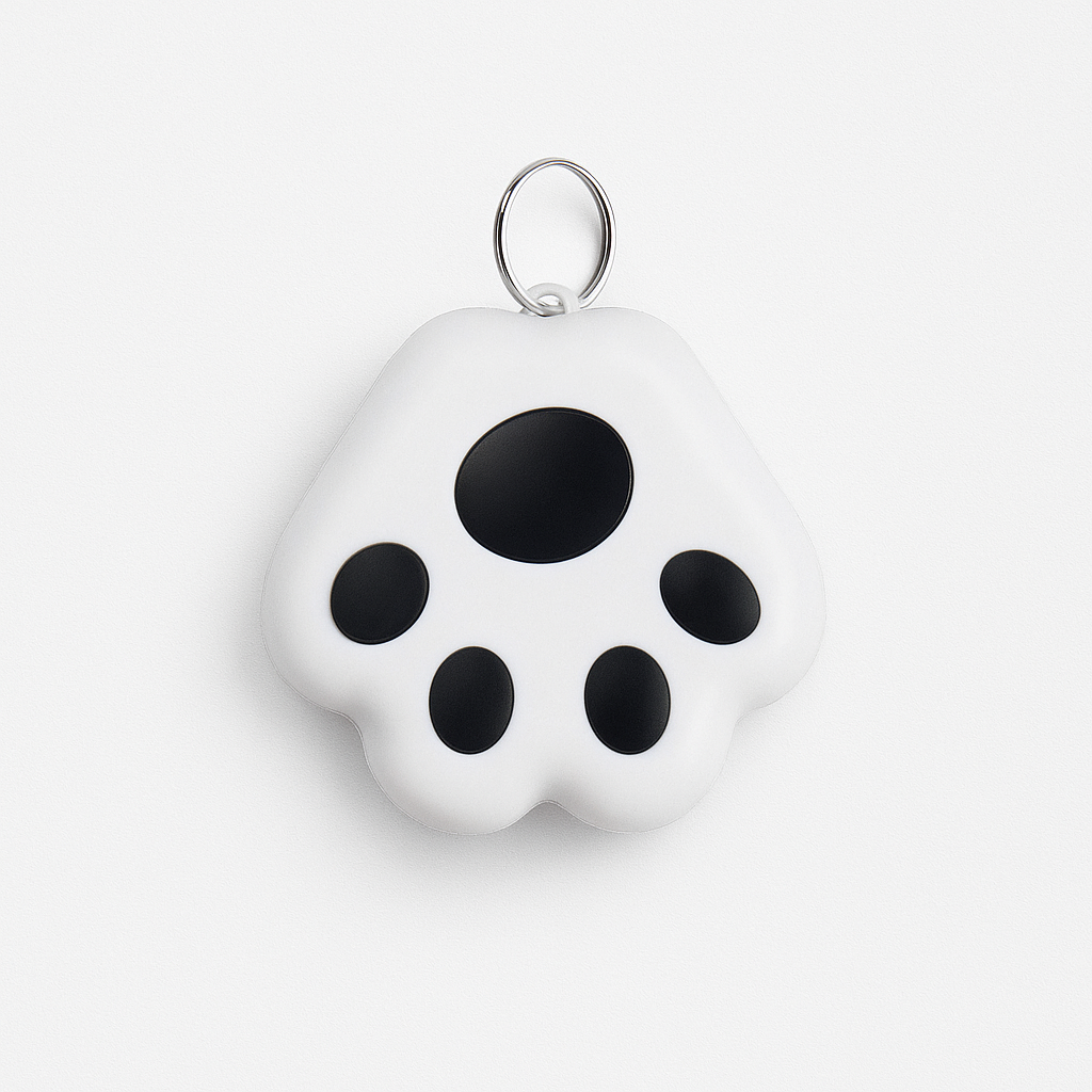 GPS tracker for pets dog paw black