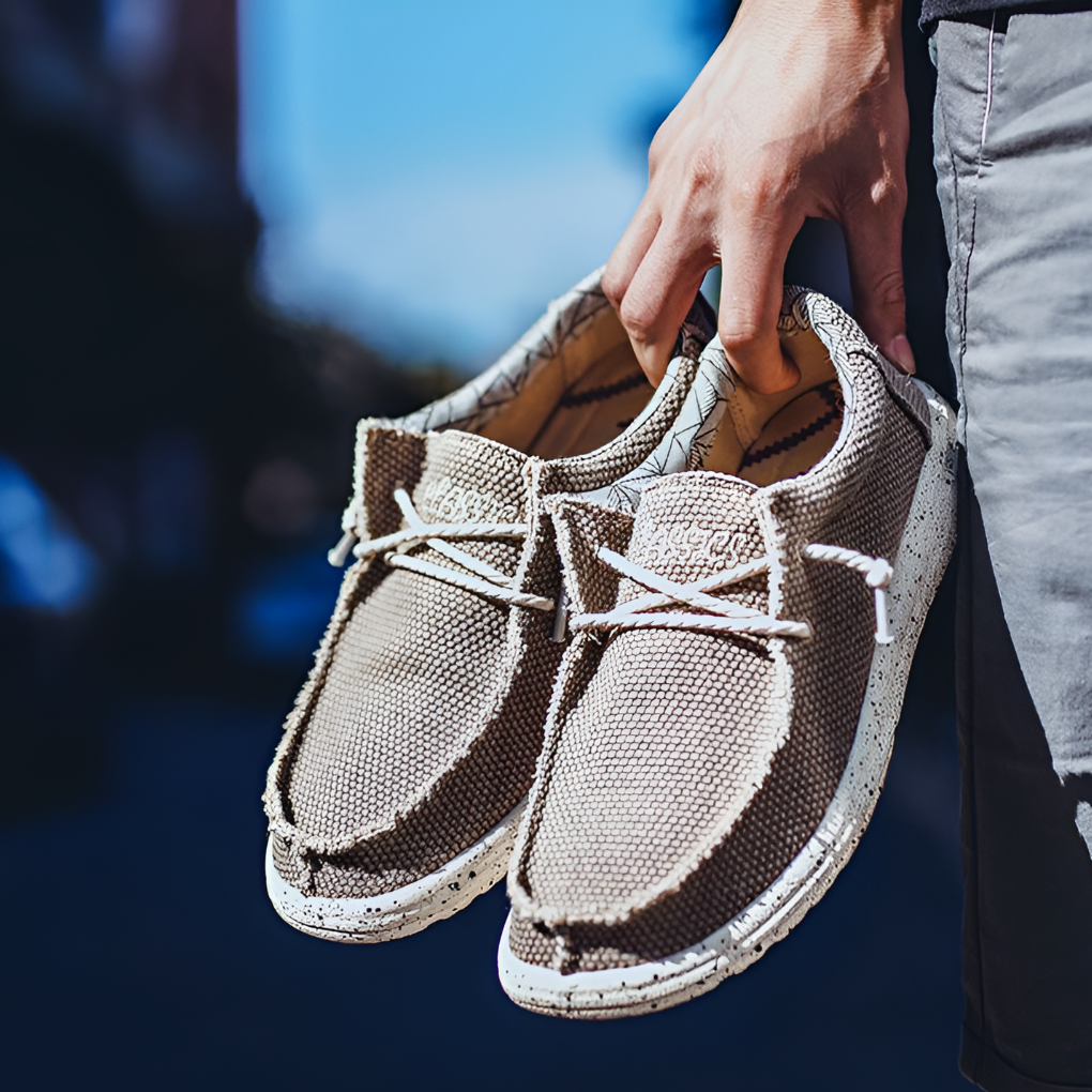 Men's Lightweight Canvas Shoes | Breathable Casual Lace-up Sneakers for Walking and Everyday Wear | Comfortable Low-cut Flat Shoes