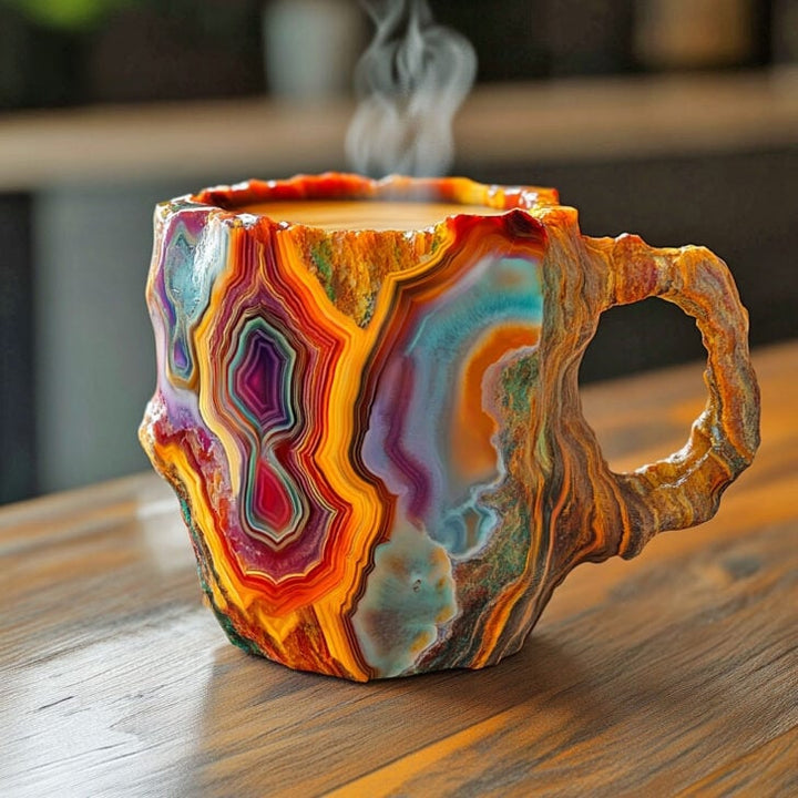 Handcrafted Mineral Crystal Mug – Insulated, Microwave Safe, 350-450 ml Capacity 2
