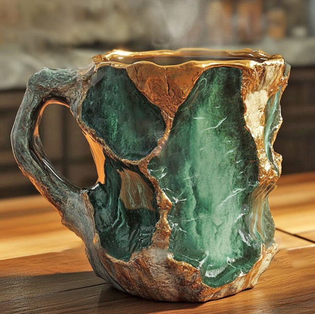 Handcrafted Mineral Crystal Mug – Insulated, Microwave Safe, 350-450 ml Capacity 3