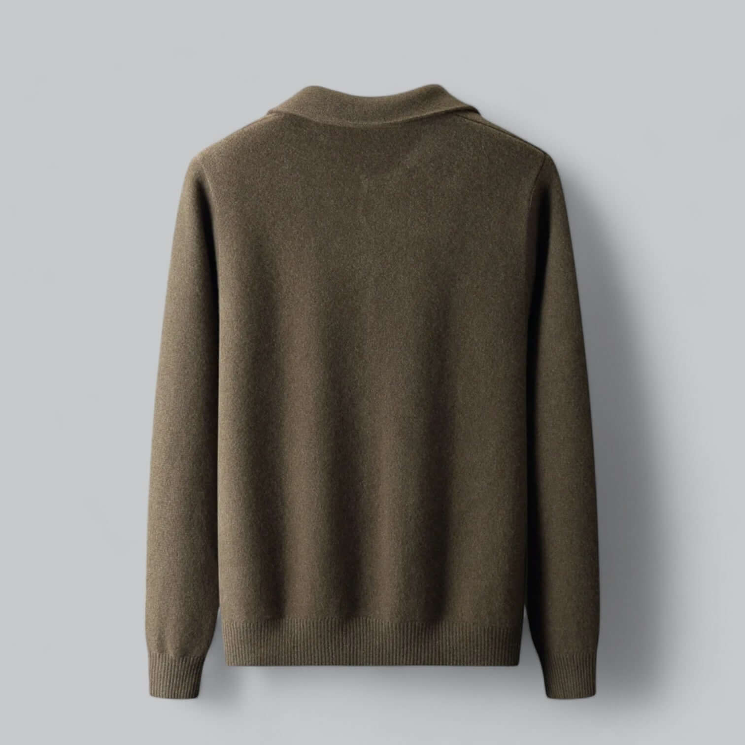 Men's fall cashmere blend cardigan button front turn-down collar