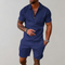 Men's Two-Piece Summer Set | Lightweight Short Sleeve Polo and Shorts Outfit | Breathable Cotton Blend Casual Wear