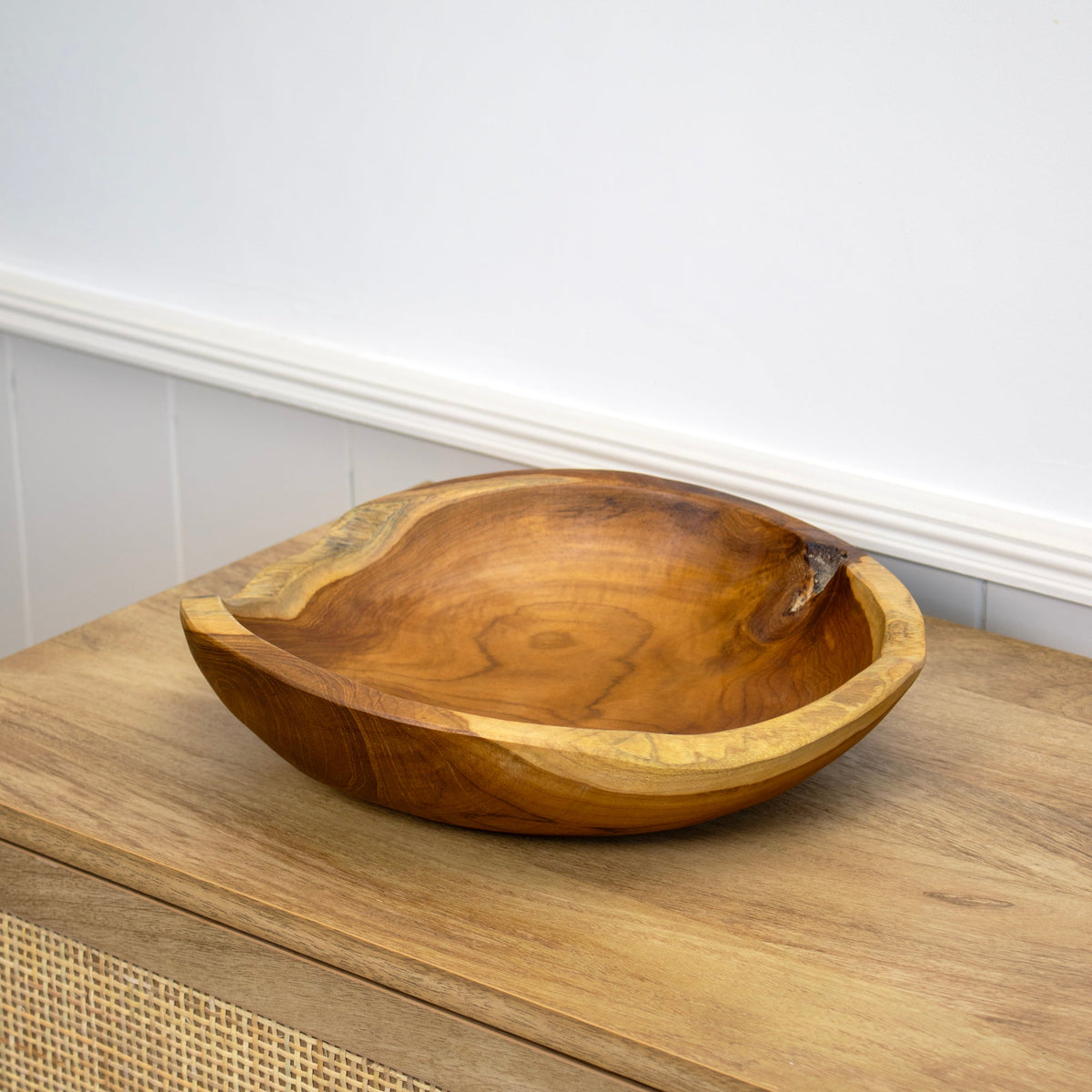 Teak Root Wood Bowl | Rustic Handmade Fruit Bowl & Decorative Table Centerpiece | Sustainably Sourced Natural Wood Serving Dish