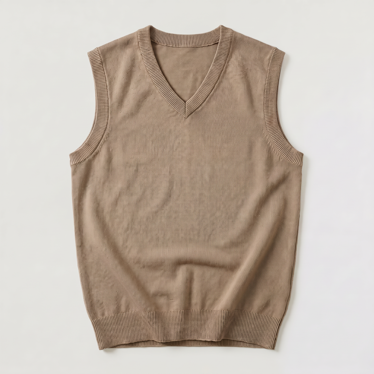 Ανδρικό πλεκτό γιλέκο χωρίς μανίκια με V-neck | Γιλέκο σε κανονική εφαρμογή για smart casual συνδυασμούς | Κλασικό πλεκτό γιλέκο χωρίς μανίκια