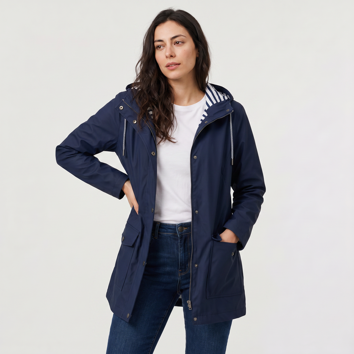 Women's Waterproof Hooded Coat | Lightweight Rain Jacket with Wind Resistant Fabric and Soft Lining for Everyday Wear