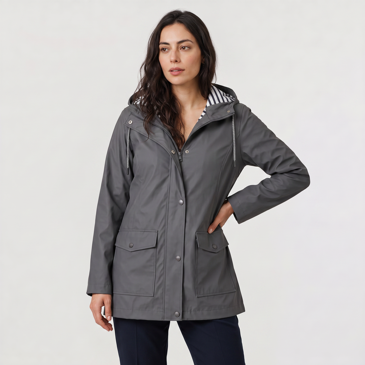Women's Waterproof Hooded Coat | Lightweight Rain Jacket with Wind Resistant Fabric and Soft Lining for Everyday Wear