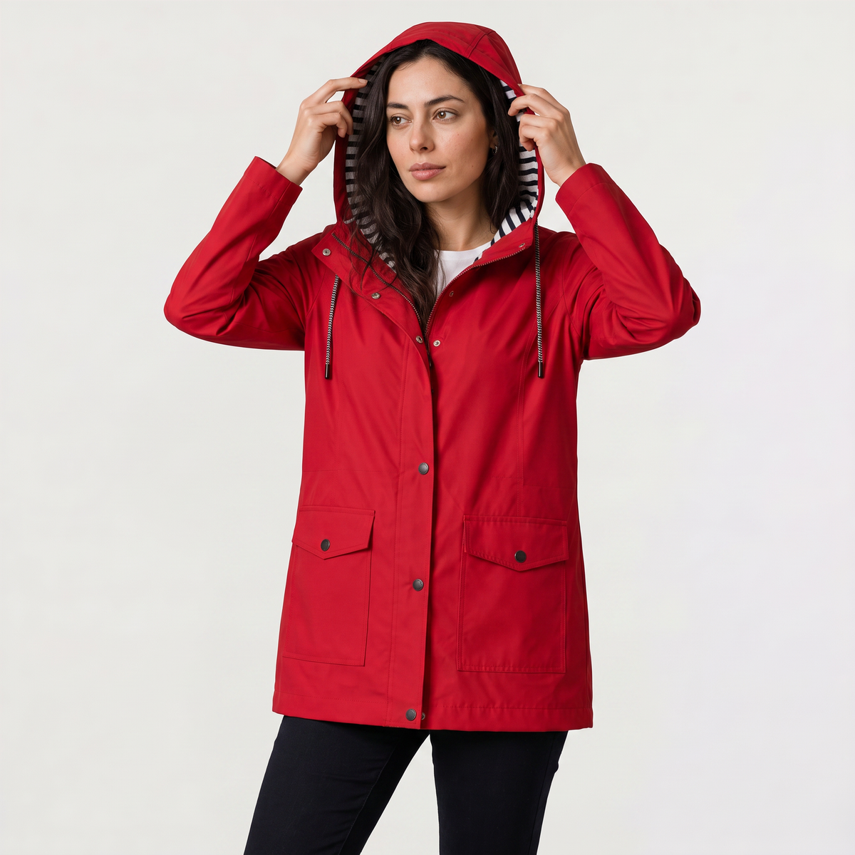 Women's Waterproof Hooded Coat | Lightweight Rain Jacket with Wind Resistant Fabric and Soft Lining for Everyday Wear