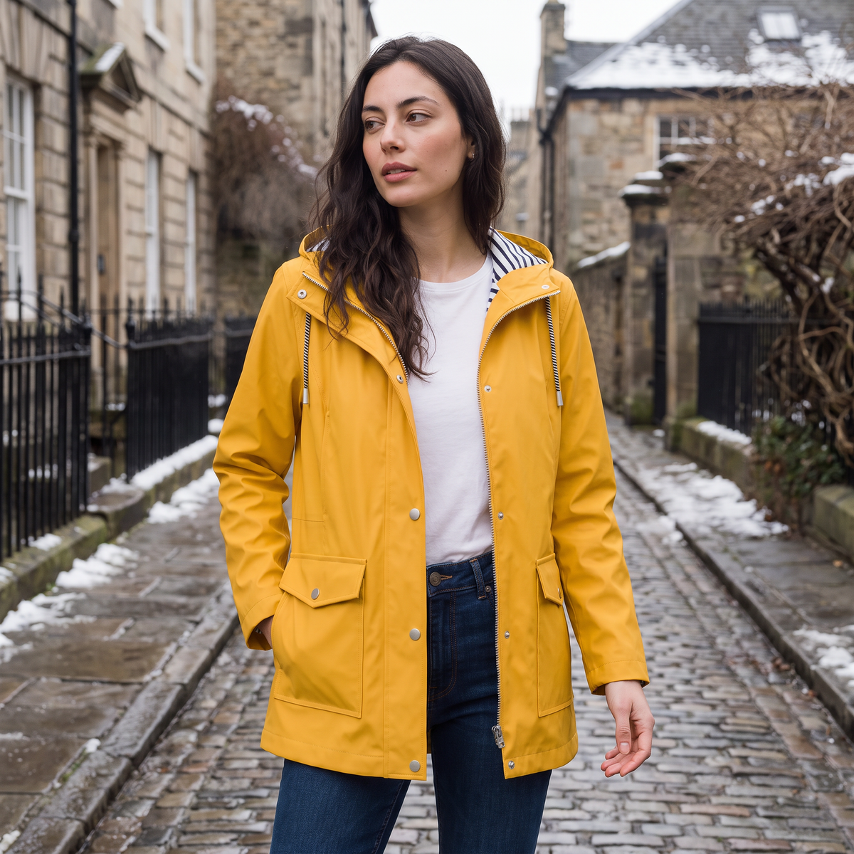 Women's Waterproof Hooded Coat | Lightweight Rain Jacket with Wind Resistant Fabric and Soft Lining for Everyday Wear