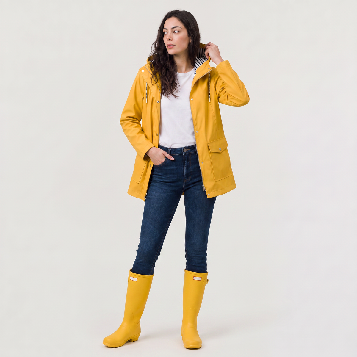 Women's Waterproof Hooded Coat | Lightweight Rain Jacket with Wind Resistant Fabric and Soft Lining for Everyday Wear