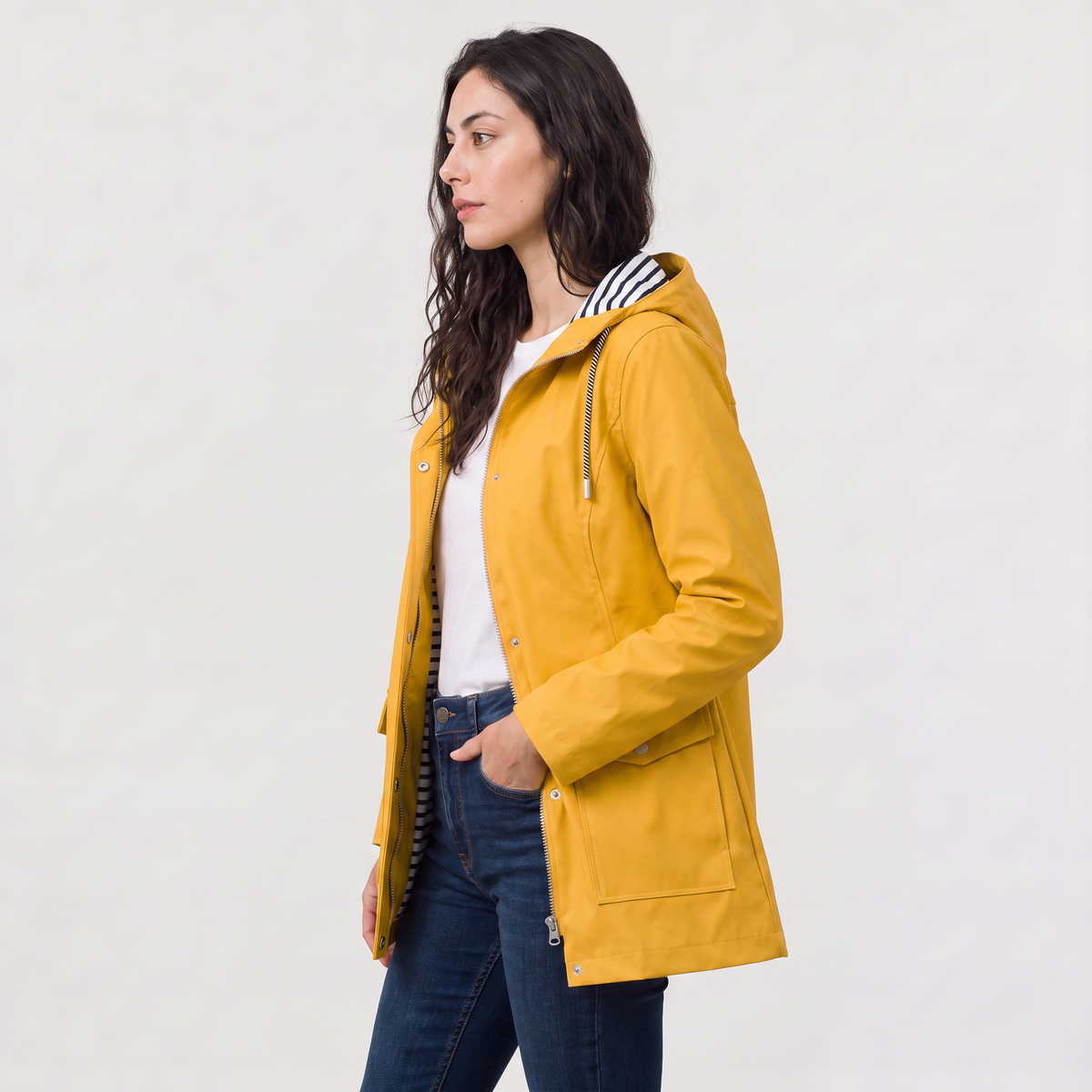 Women's Waterproof Hooded Coat | Lightweight Rain Jacket with Wind Resistant Fabric and Soft Lining for Everyday Wear