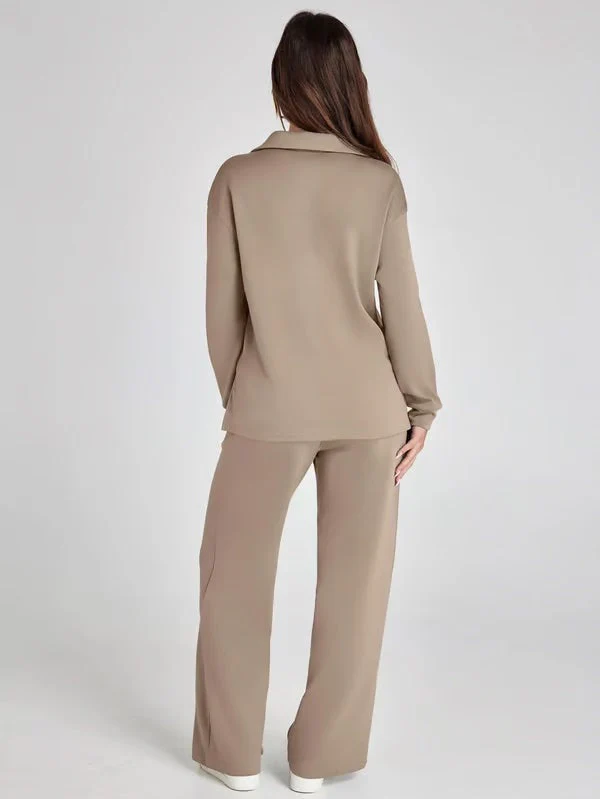 Two-Piece Collared Lounge Set | Soft Breathable