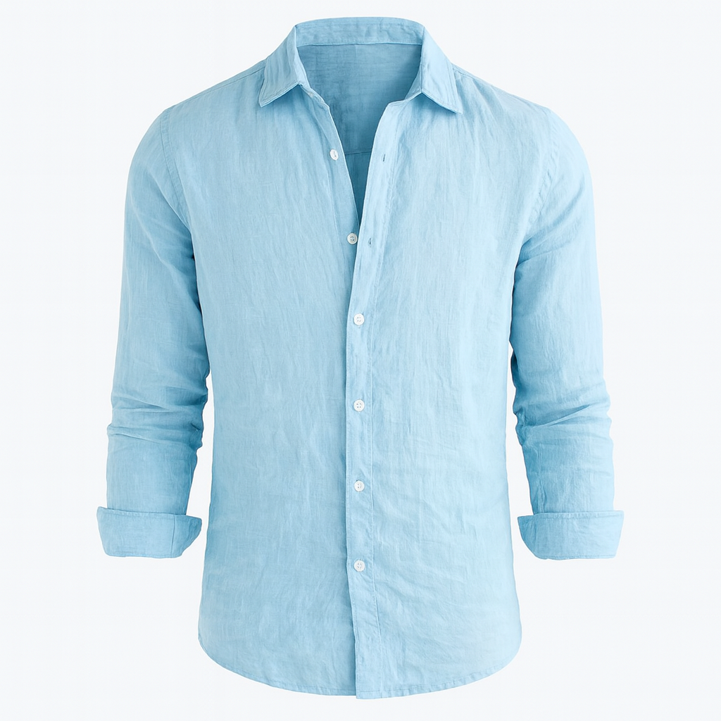 Linen shirt for men sky blue