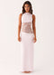 Women's Cocktail Sleeveless Lace Cutout Maxi Dress