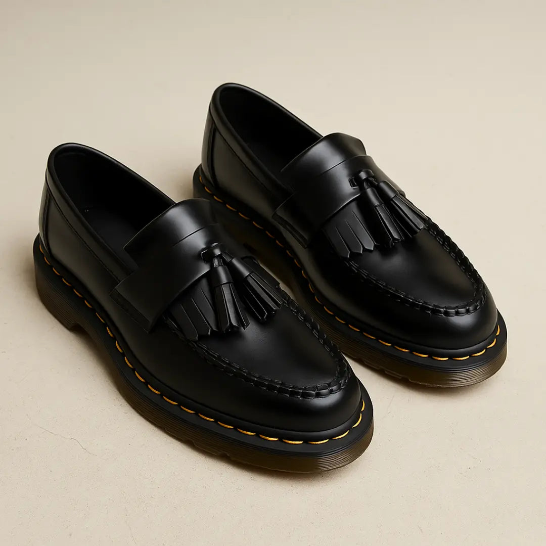Férfi bőr bojtos loafer – klasszikus, felcsúszós, alkalmi cipő smart casual stílushoz – kényelmes, mindennapi sétálócipő