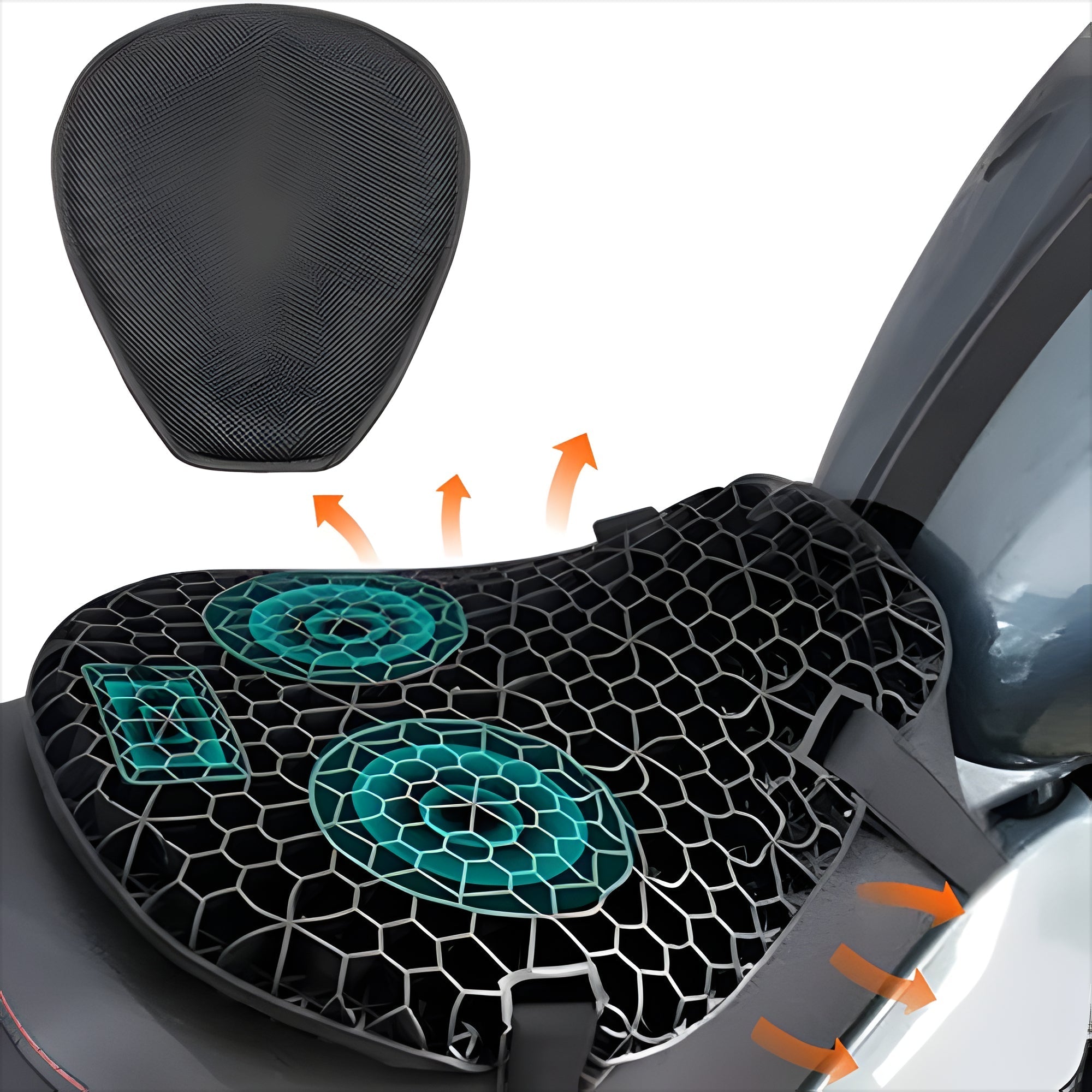 MEELANO Motorcykel Gel-Sædepude Til Langdistanceture – Åndbar Pude I Kronbladsformet Design