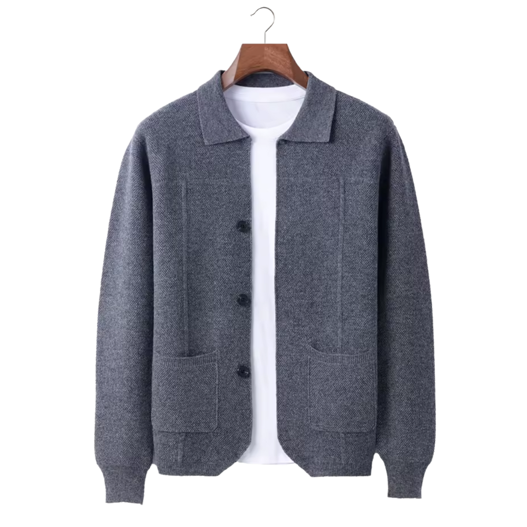 Button-Down Collared Sweater for Men - Image 1