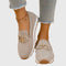 Baskets-moccasins orthopédiques pour femme | Chaussures de marche respirantes avec soutien de la voûte plantaire, semelle en caoutchouc antidérapante et détails dorés
