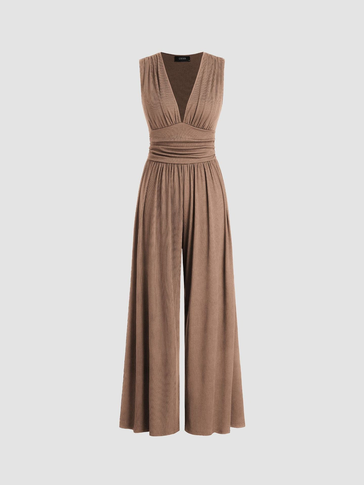 Women's Sleeveless Wide Leg Jumpsuit | Comfortable Tailored One-Piece Outfit for Casual or Evening Wear | Flowing Silhouette
