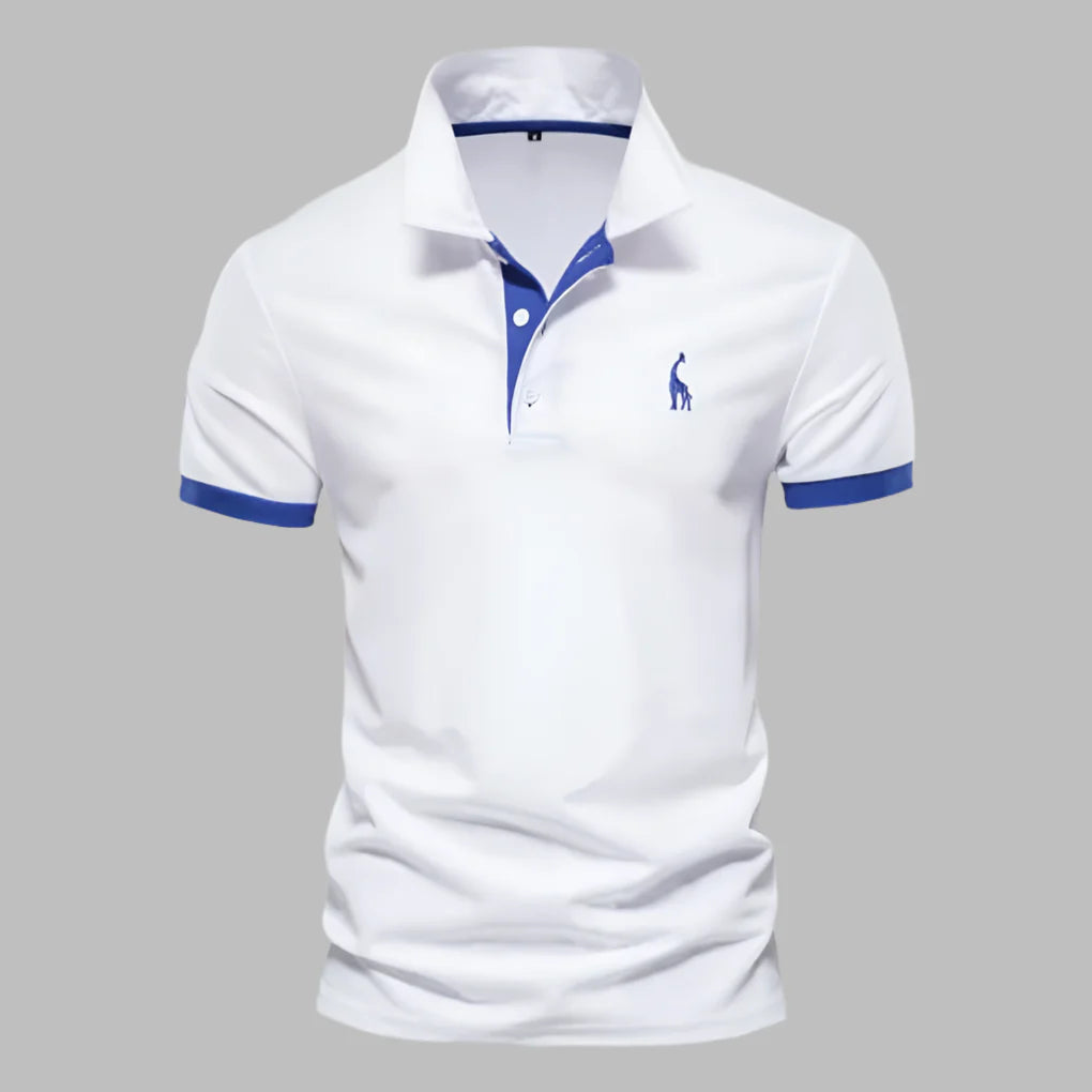 Men's Tailored Polo Shirt | Cotton Blend Short Sleeve Knit Top | Smart Casual Structured Collar Shirt for Office and Weekends