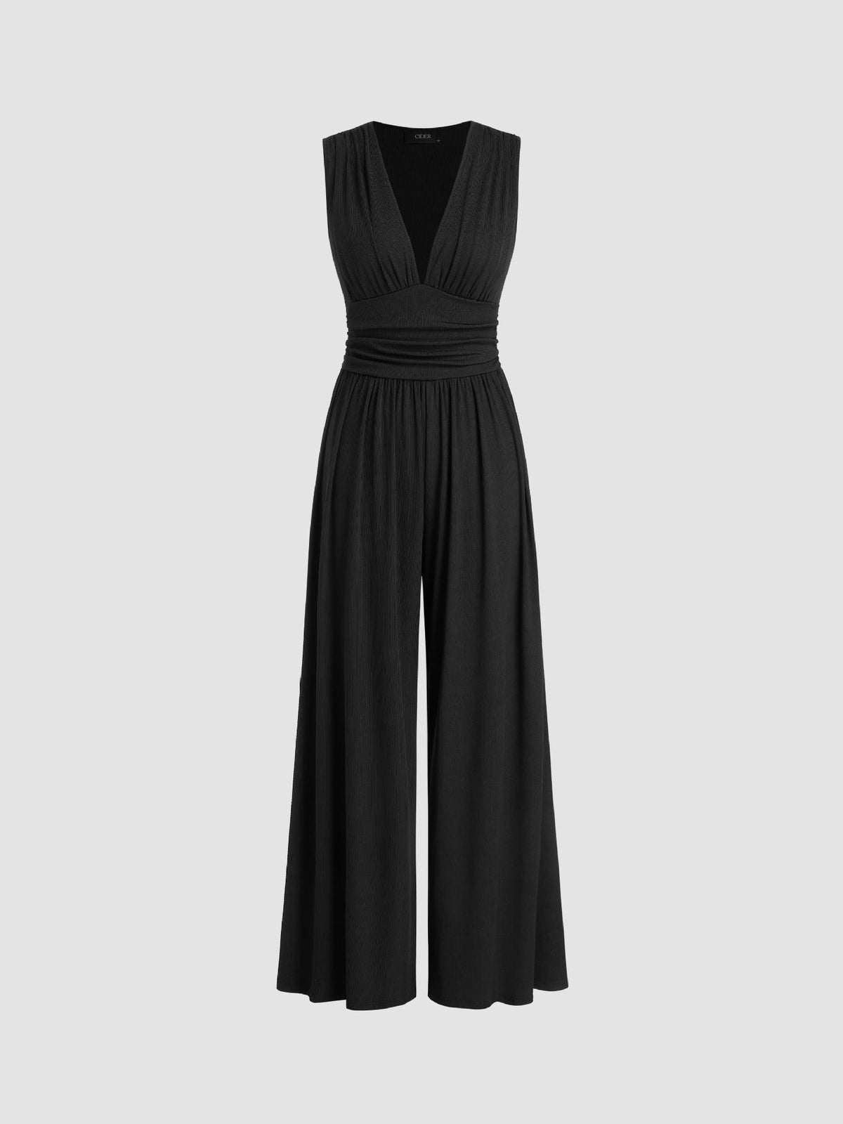 Women's Sleeveless Wide Leg Jumpsuit | Comfortable Tailored One-Piece Outfit for Casual or Evening Wear | Flowing Silhouette