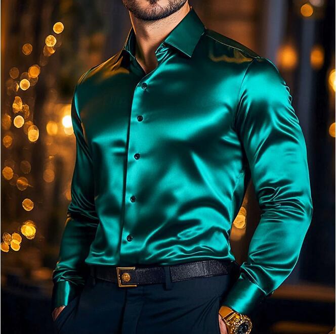 Men’s Elegant Silk Dress Shirt