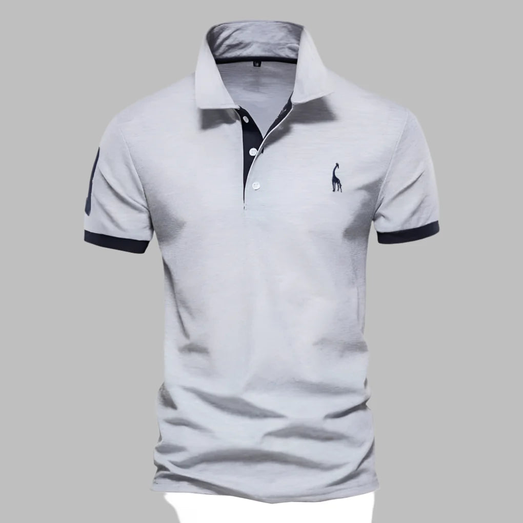 Men's Tailored Polo Shirt | Cotton Blend Short Sleeve Knit Top | Smart Casual Structured Collar Shirt for Office and Weekends