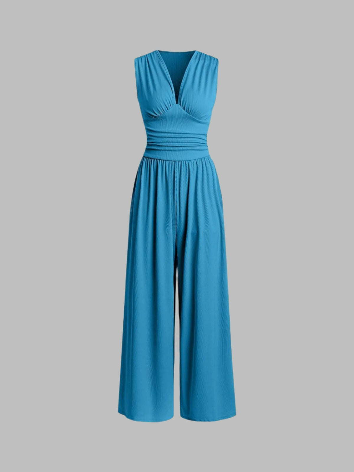 Women's Sleeveless Wide Leg Jumpsuit | Comfortable Tailored One-Piece Outfit for Casual or Evening Wear | Flowing Silhouette