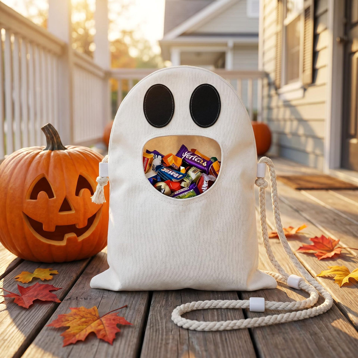 Bolso tipo mensajero «Ghost» | Bolso cruzado de Halloween con un toque espeluznante y correa ajustable | Bolso de hombro resistente, ideal para festivales y para el día a día