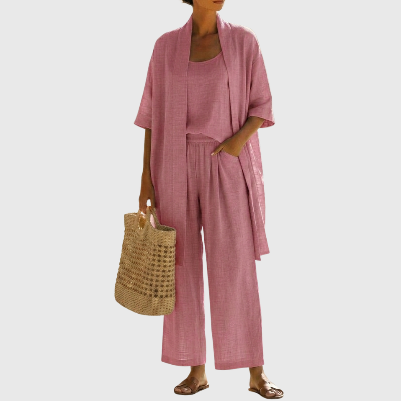 Olivia | Lightweight & Breathable Linen-Cotton Three Piece Set 4