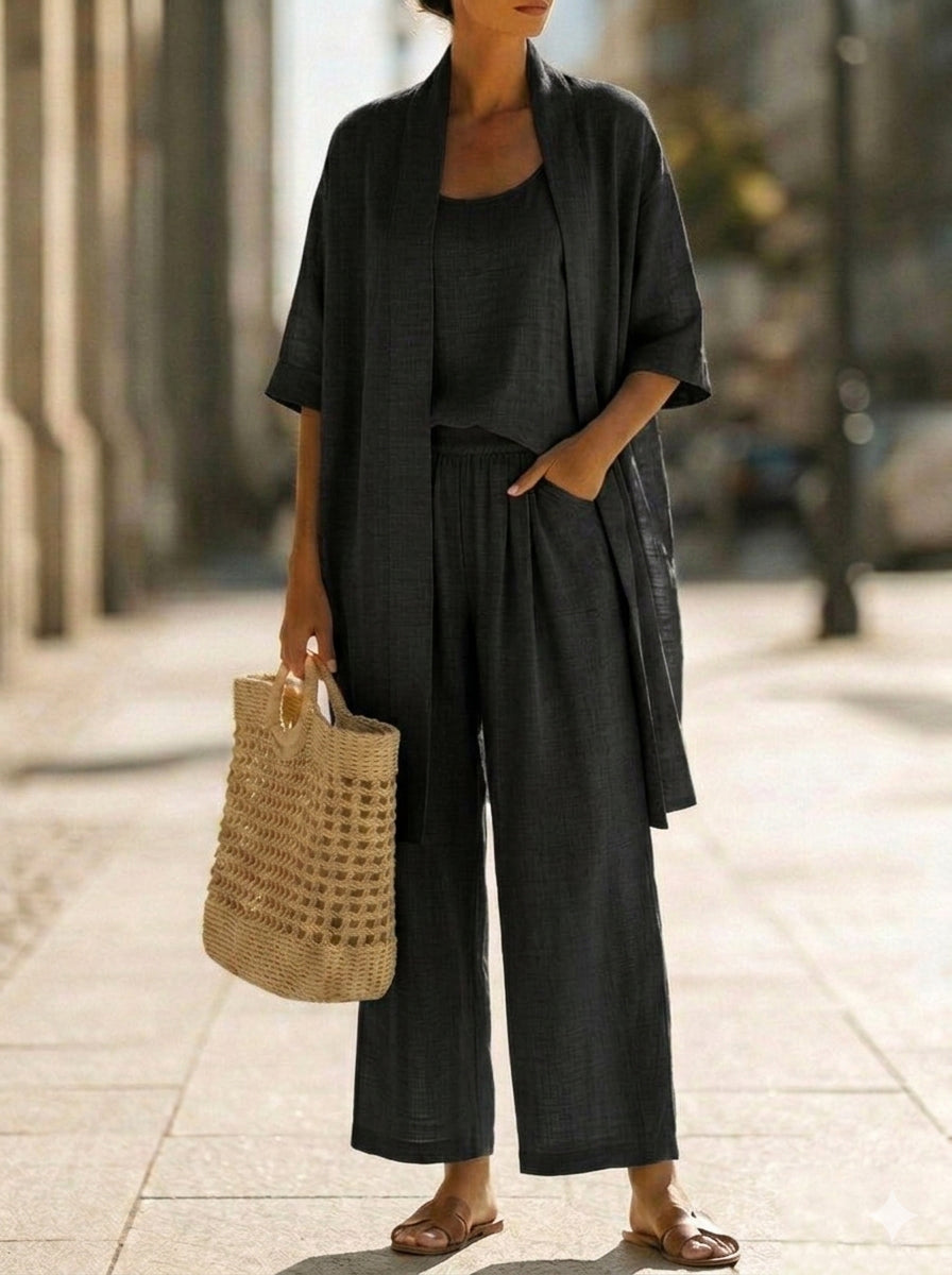 Olivia | Lightweight & Breathable Linen-Cotton Three Piece Set 7