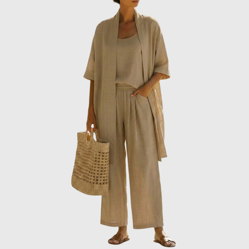 Olivia | Lightweight & Breathable Linen-Cotton Three Piece Set 8