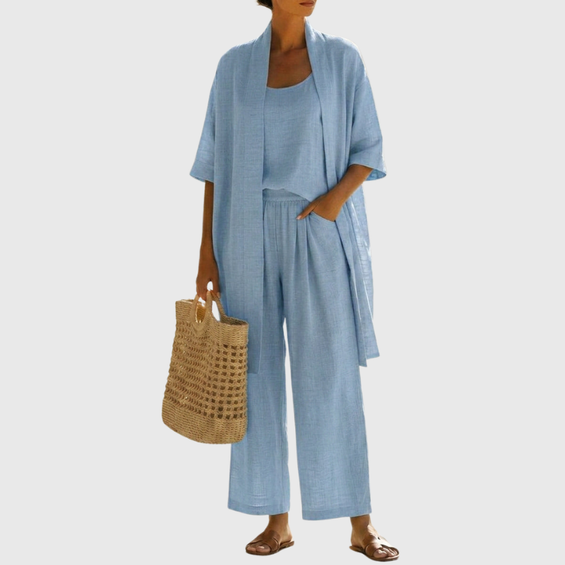 Olivia | Lightweight & Breathable Linen-Cotton Three Piece Set 9